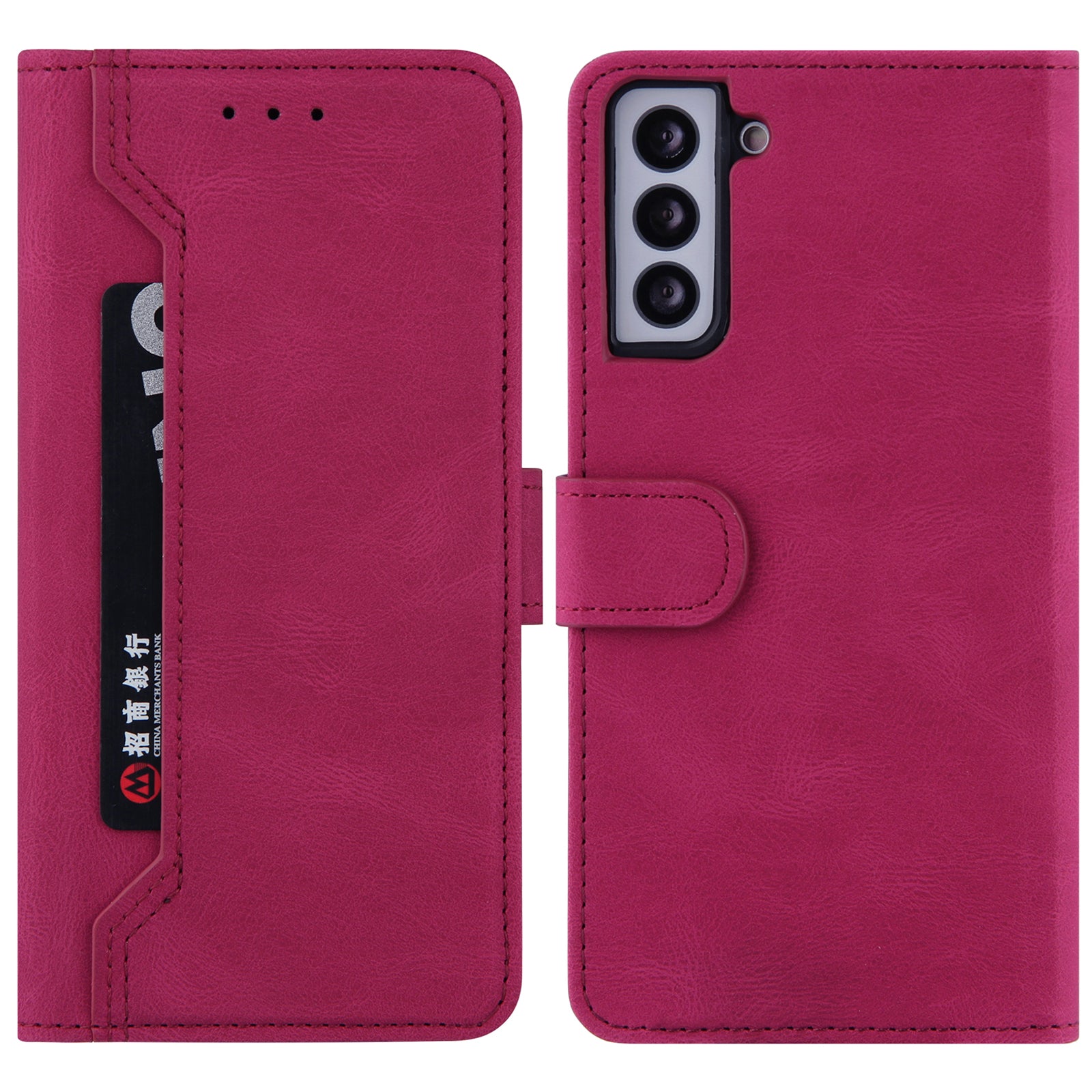 Stitching Wallet Phone Cover for Samsung Galaxy S23 PU Leather Outer Card Holder Phone Stand Case Stitching Wallet Phone Cover for Samsung Galaxy S23 PU Leather Outer Card Holder Phone Stand Case